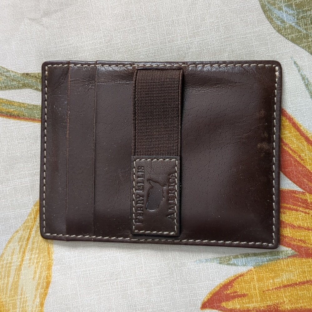 Perry Ellis America Men's Leather Wallet w/ elastic cash band